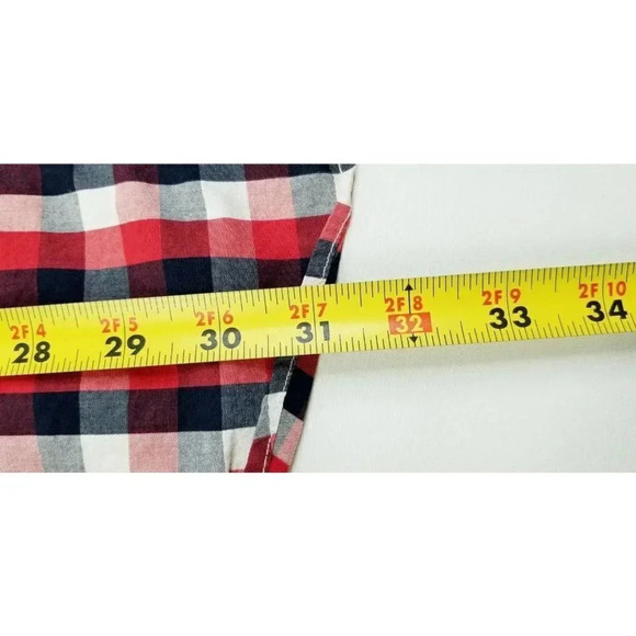 Rolling Paper 2XL Women's Pearl Snap Red White Black Check Sleeve Patch Shirt - Picture 10 of 12